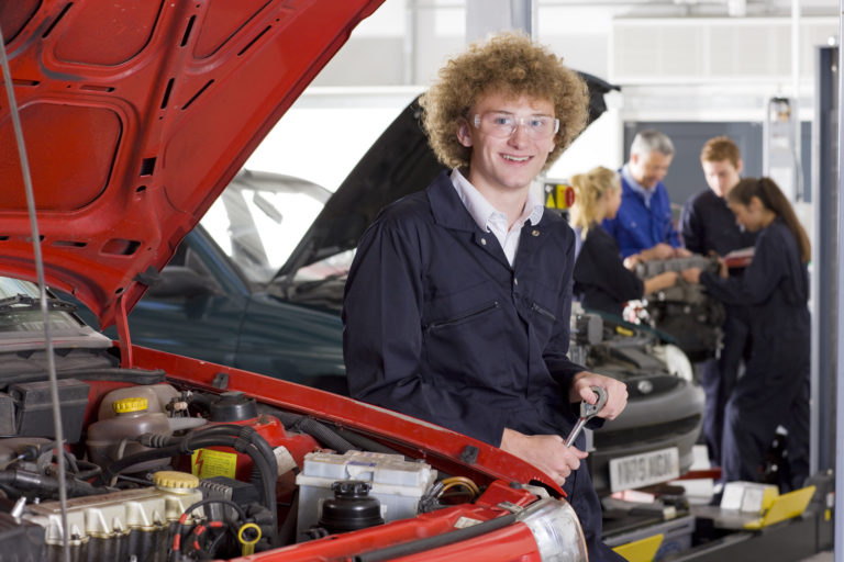 a young car mechanic