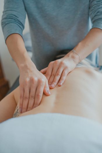 a person receiving a massage