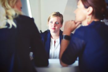 a young college grad in her first interview